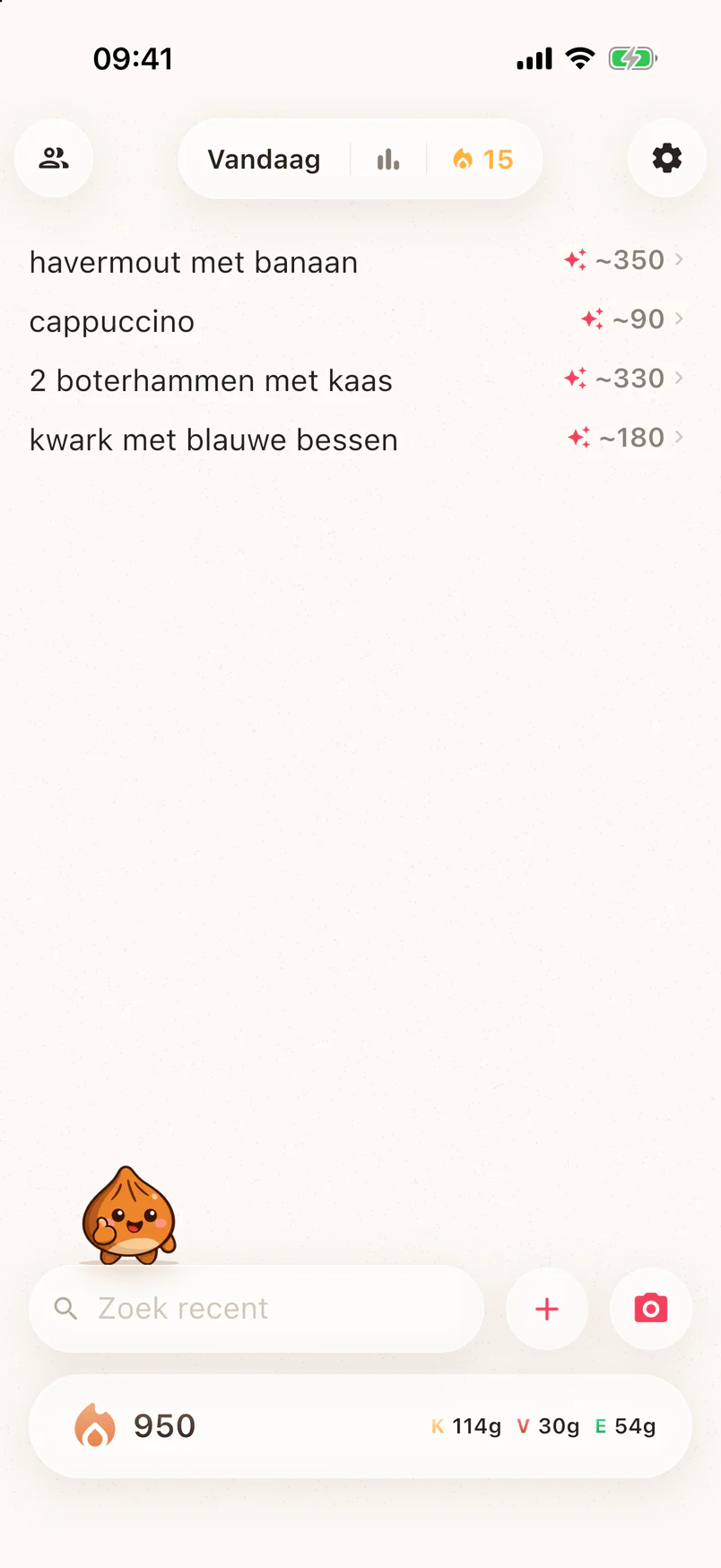 Het Noots-notitieblok met geschreven maaltijden